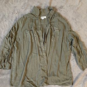 Army Green Ava and Viv Button Up